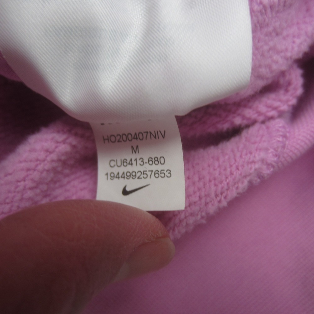 Nike Hoodie Womens‎ Medium Pink Funnel Neck Hoodie Swoosh Oversized Sweatshirt - Picture 13 of 14